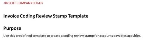 Invoice coding account templates invoice coding stamp